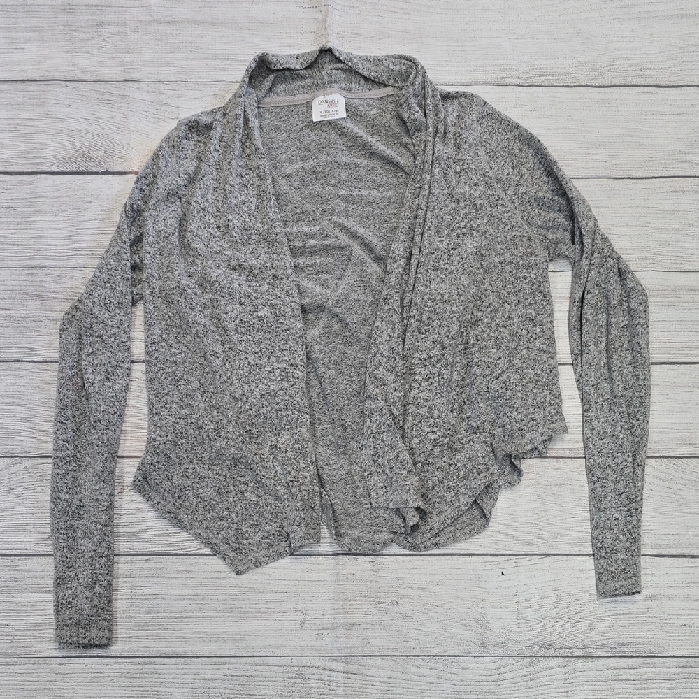 Danskin Gray Waterfall Cardigan Sweater